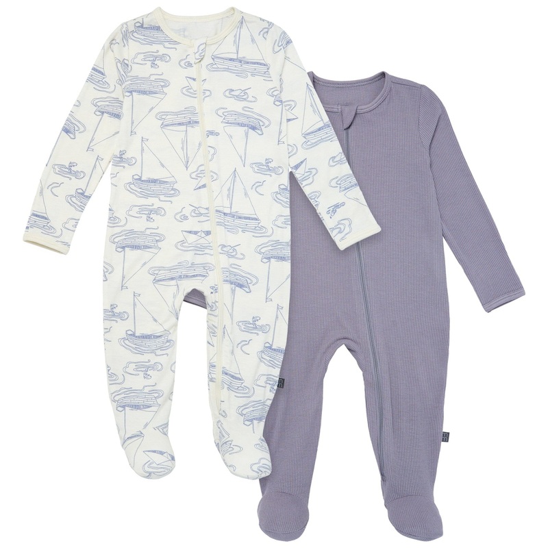 2-Pack Baby Boys Ivory Sailboat Sleep ‘N Plays With Mitten Cuffs