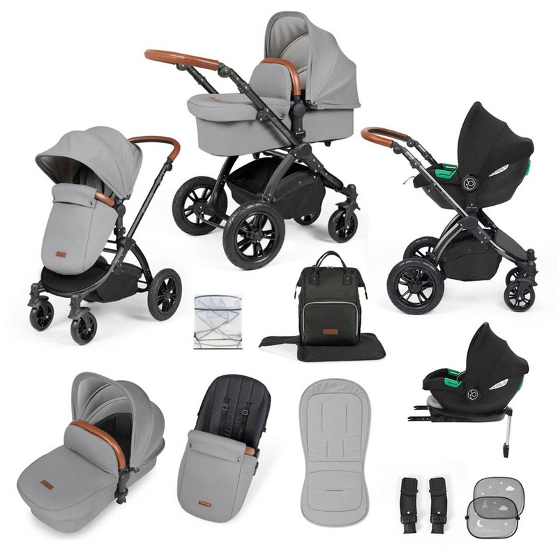 Ickle Bubba Stomp Luxe Cirrus Travel System – Black/Pearl Grey/Tan
