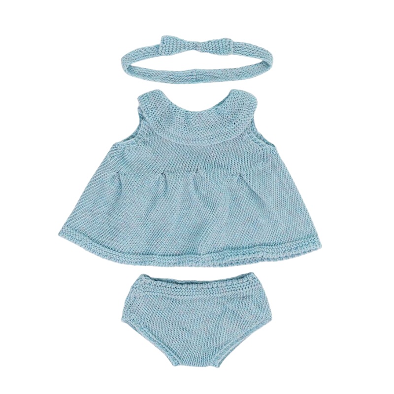 Knitted Doll Dress & Headband – 15″
