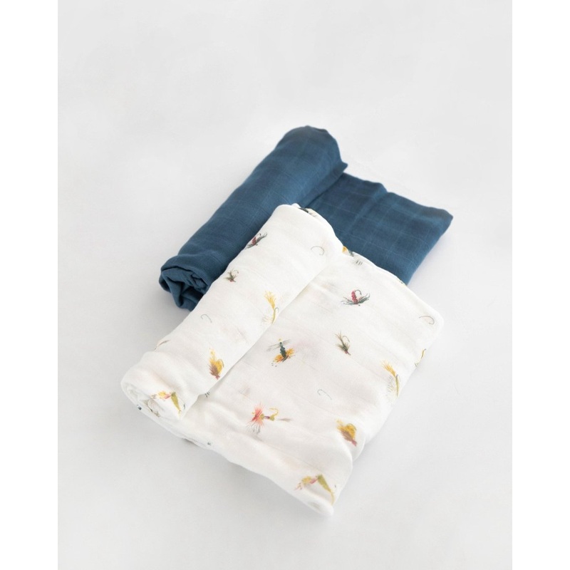 Little Unicorn Deluxe Muslin Swaddle Blanket Set – Gone Fishing 2