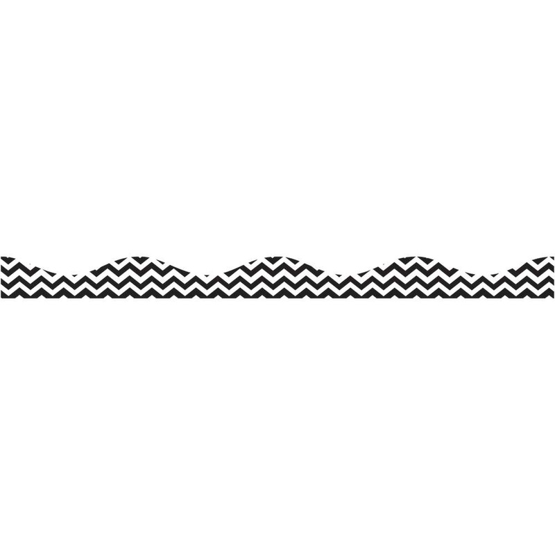 Magnetic Scallop Border 12″X1″, Black Chevron