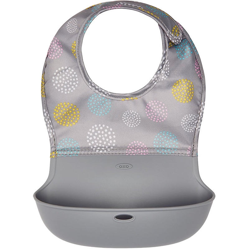 OXO Tot Roll Up Bib – Gray Pattern