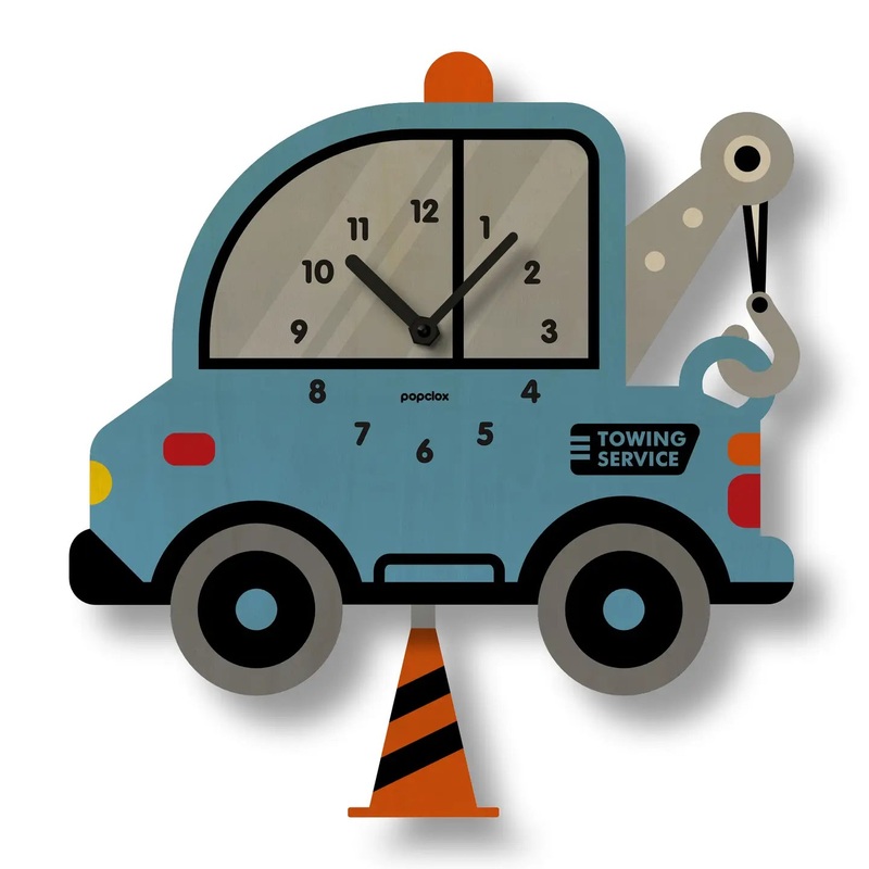 Popclox Tow Truck Pendulum Clock – Wood