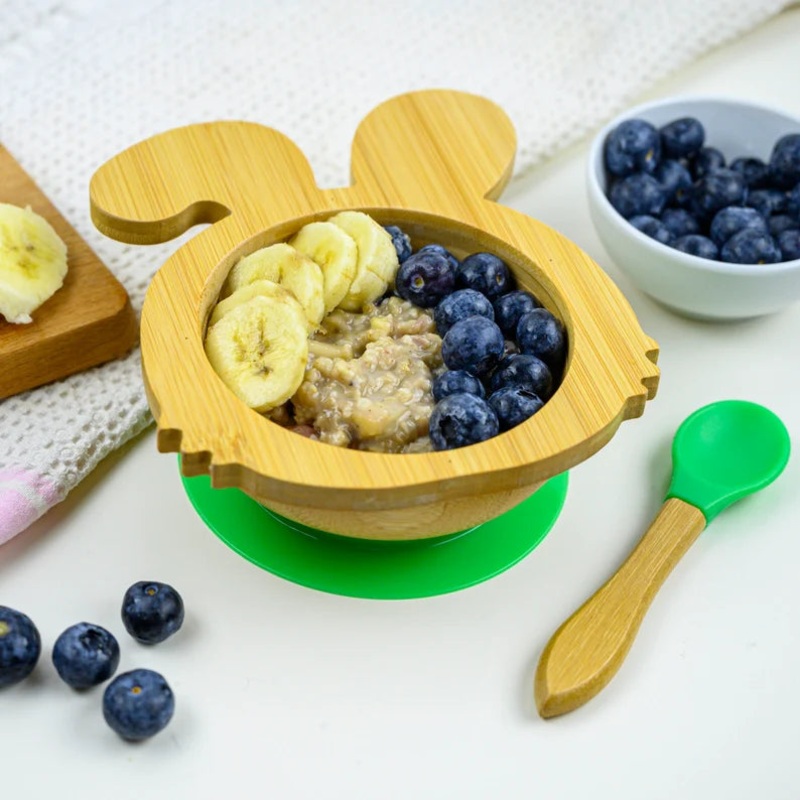 Bamboo Bunny Baby Bowl – Silicone Suction Base & Spoon