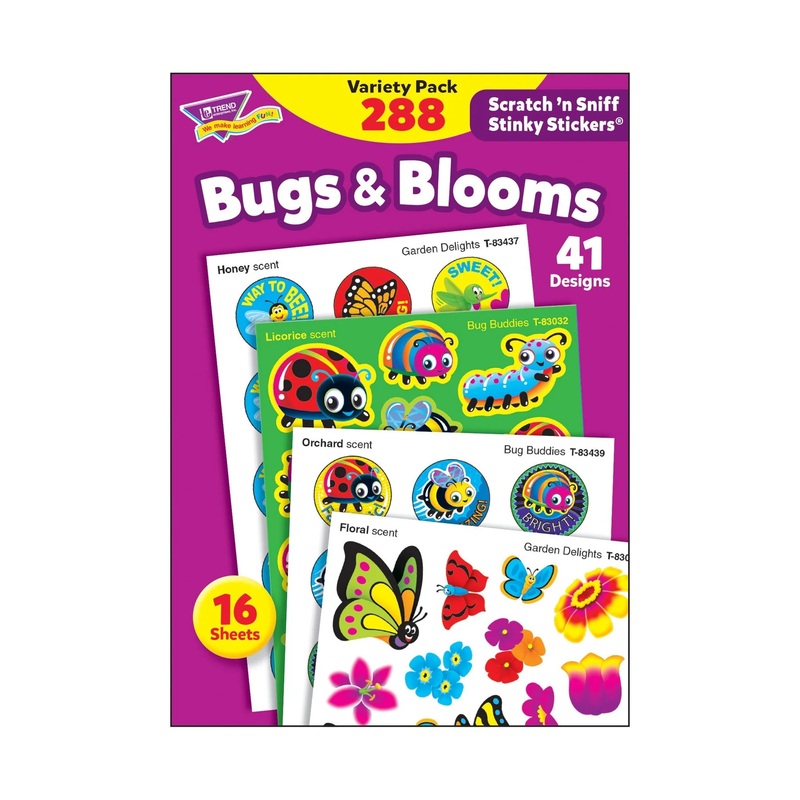Bugs & Blooms Scratch ‘n Sniff Stinky Stickers Variety Pack