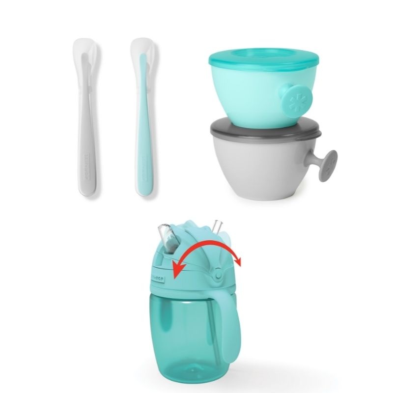 Easy-Feed Mealtime Set – Teal/Grey
