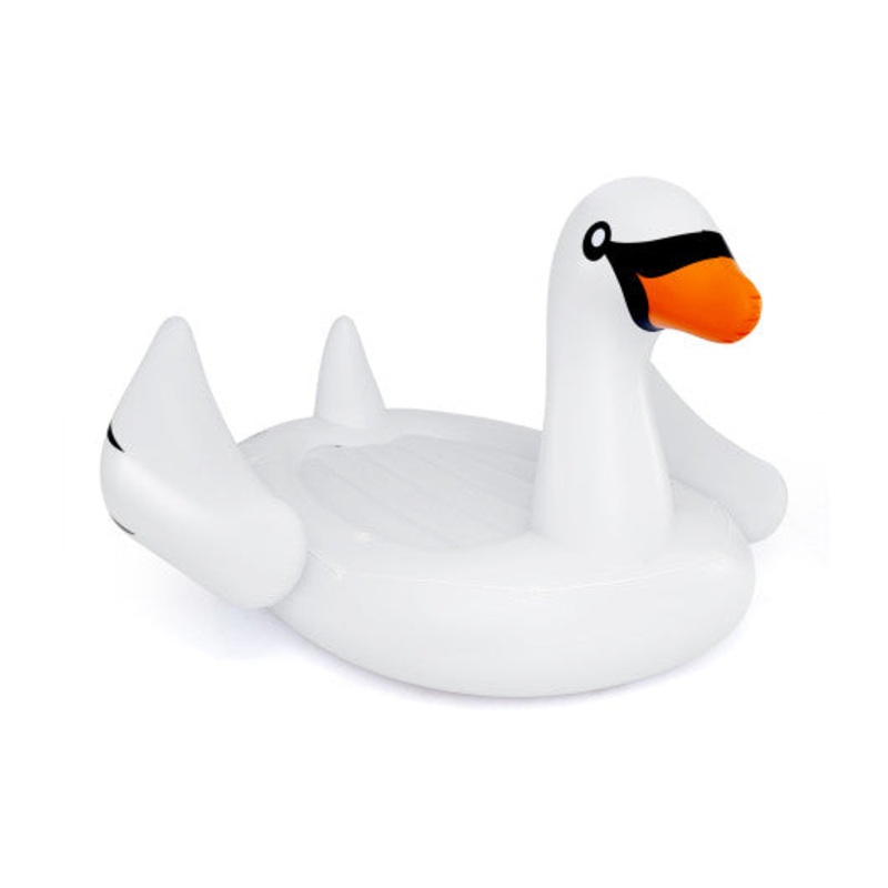 Giant Inflatable Swan Floating Island 4-Person Pool Float With 4 Cups Holders