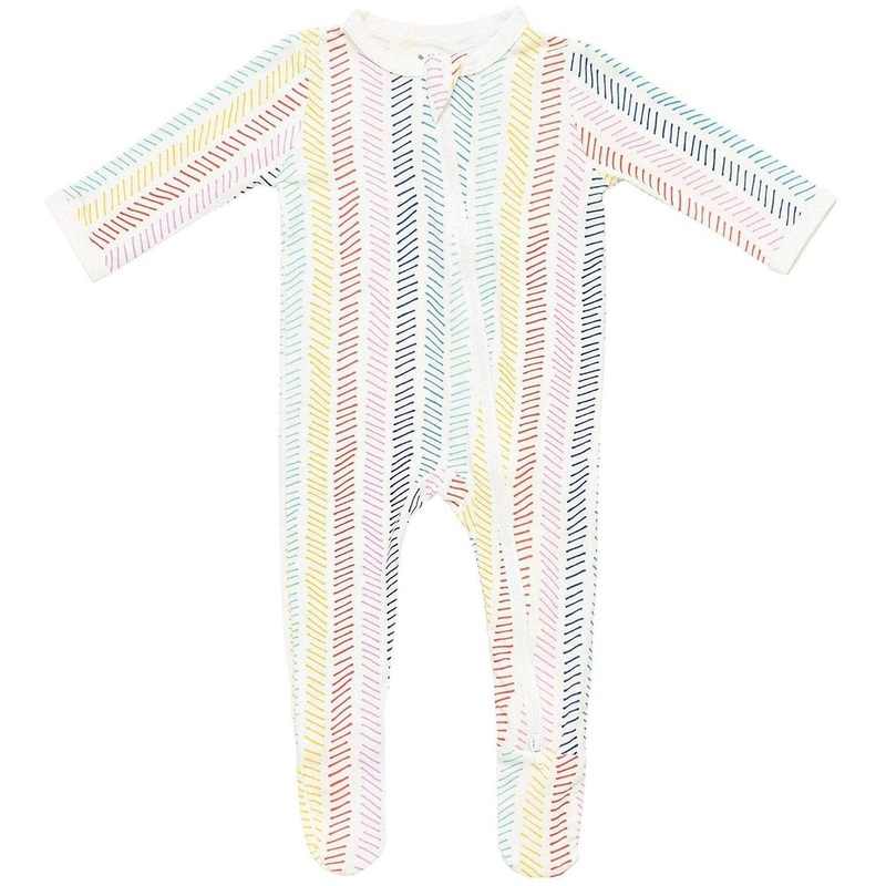 Kyte Baby Printed Zippered Footie – Herringbone (0-3 months)