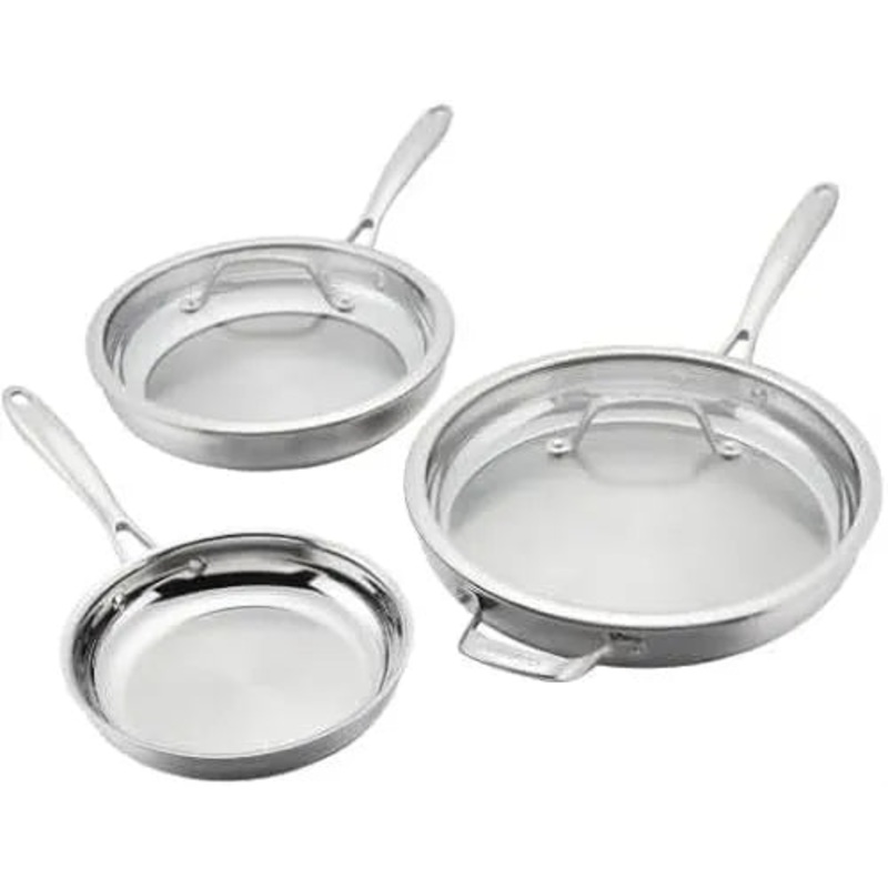 Professional Tryi-Ply Stainless Steel 5-piece Skillet Set