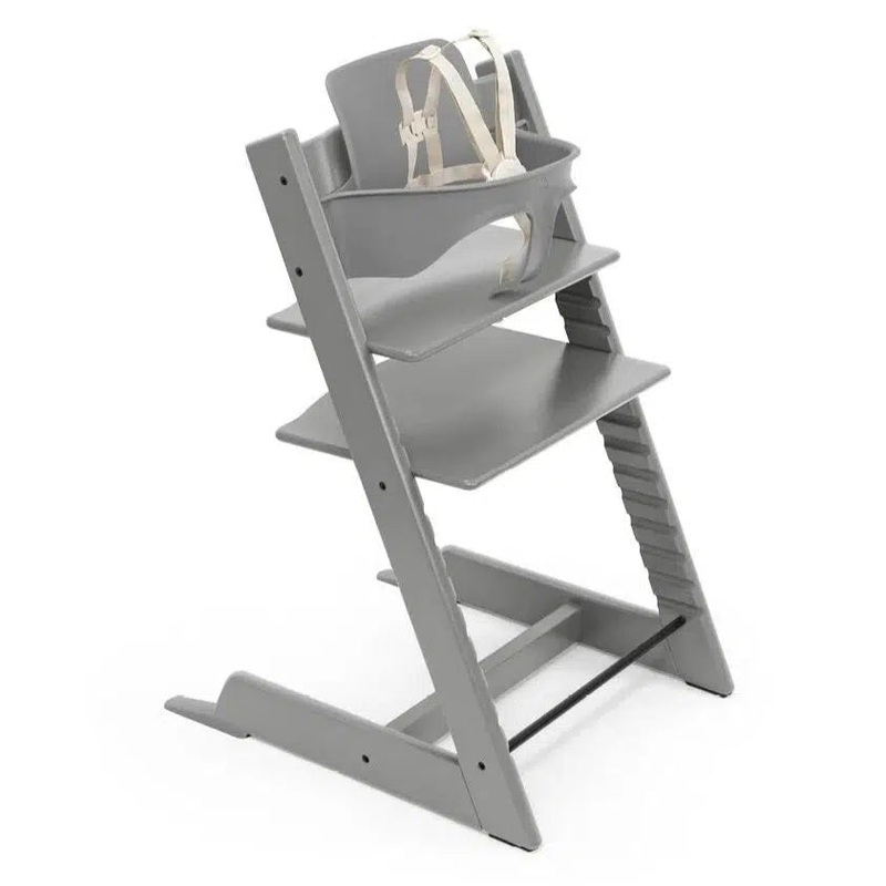 Stokke – Tripp Trapp Chair + Baby Set Bundle – Storm Grey