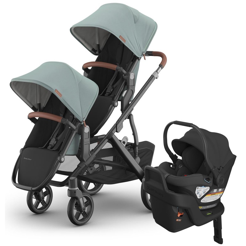 UPPAbaby Vista V3 Double Stroller with RumbleSeat V3 + Aria Travel System Bundle – Kenzi / Jake