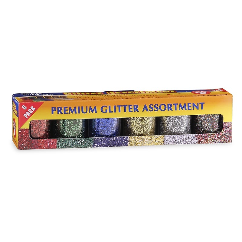 3/4 oz Glitter in 6 Assorted Colors
