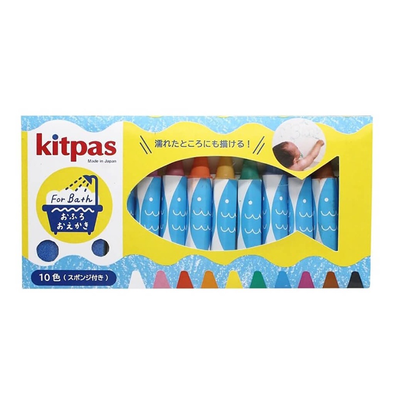 Kitpas Art Crayons for Bath with Sponge