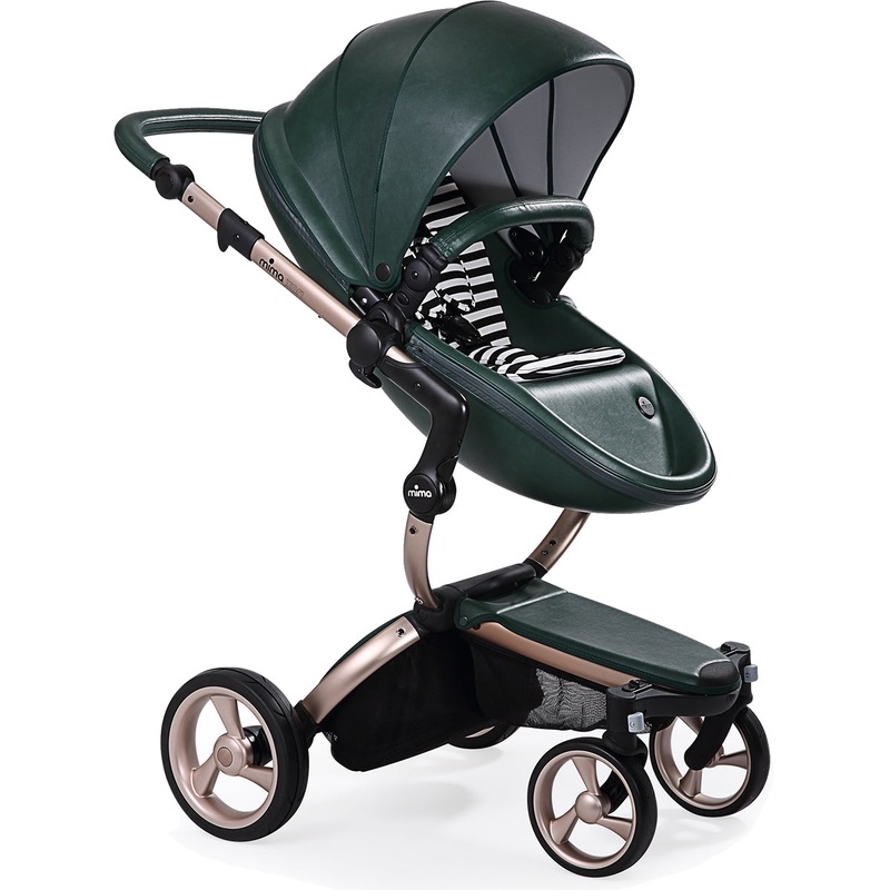 Mima 2019 Xari Complete Stroller, Rose Gold – British Green / Black & White