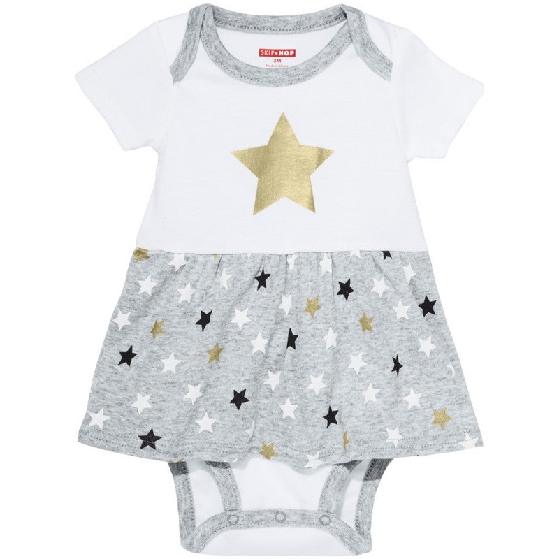 Skip Hop Star-Struck Skirted Short Sleeve Bodysuit – Stars (Newborn)
