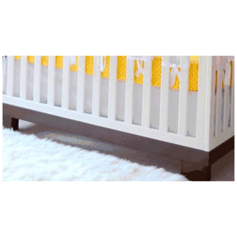 Oliver B Pure White Flat Panel Crib Skirt