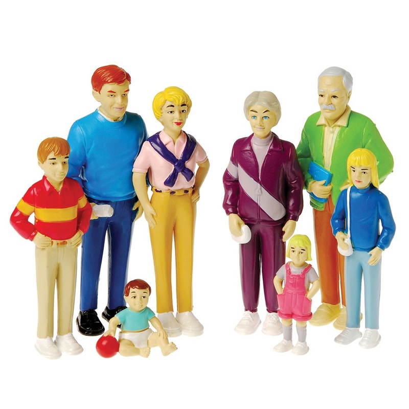 Pretend Play Family Figures (Caucasian Family)