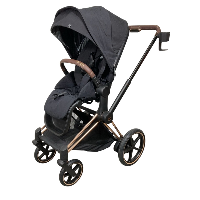 Cybex e-Priam2 Stroller, Deep Black, Rose Gold, 2024, with Battery