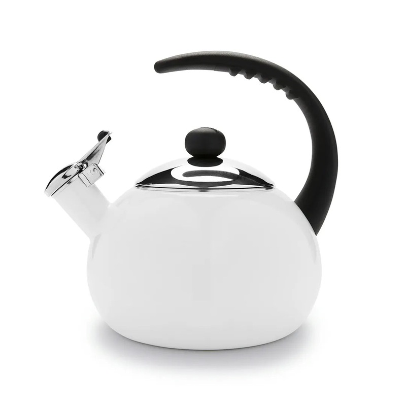 Luna Porcelain Enamel Tea Kettle 2.5 Quart – White (See Description)