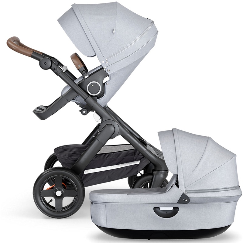 Stokke Trailz All-Terrain Stroller & Carrycot – Black/Grey Melange