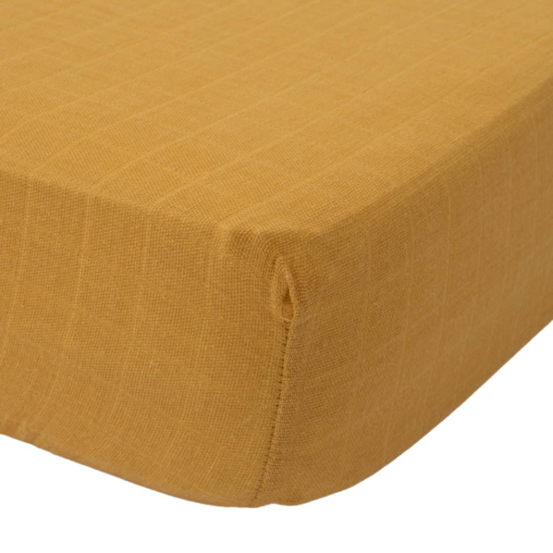 Cotton Muslin Crib Sheet – Mustard