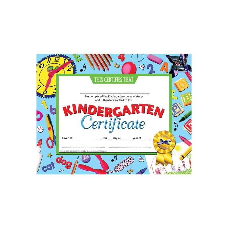 Kindergarten Certificate, 8.5″ x 11″ – Pack of 30