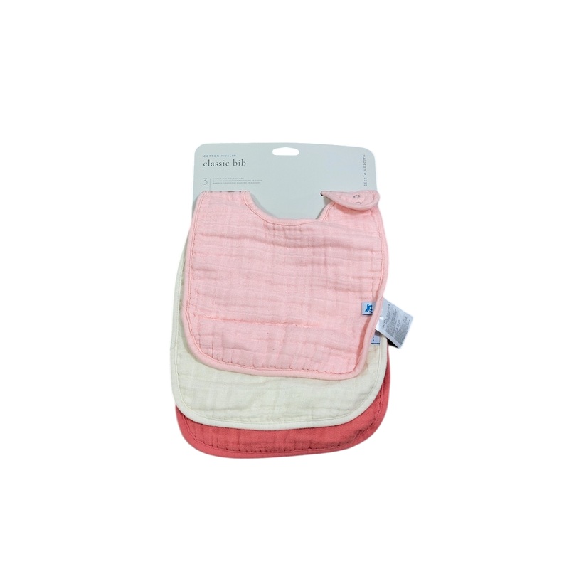 Little Unicorn Cotton Muslin Classic Bib (3 Pack), Rose Petal