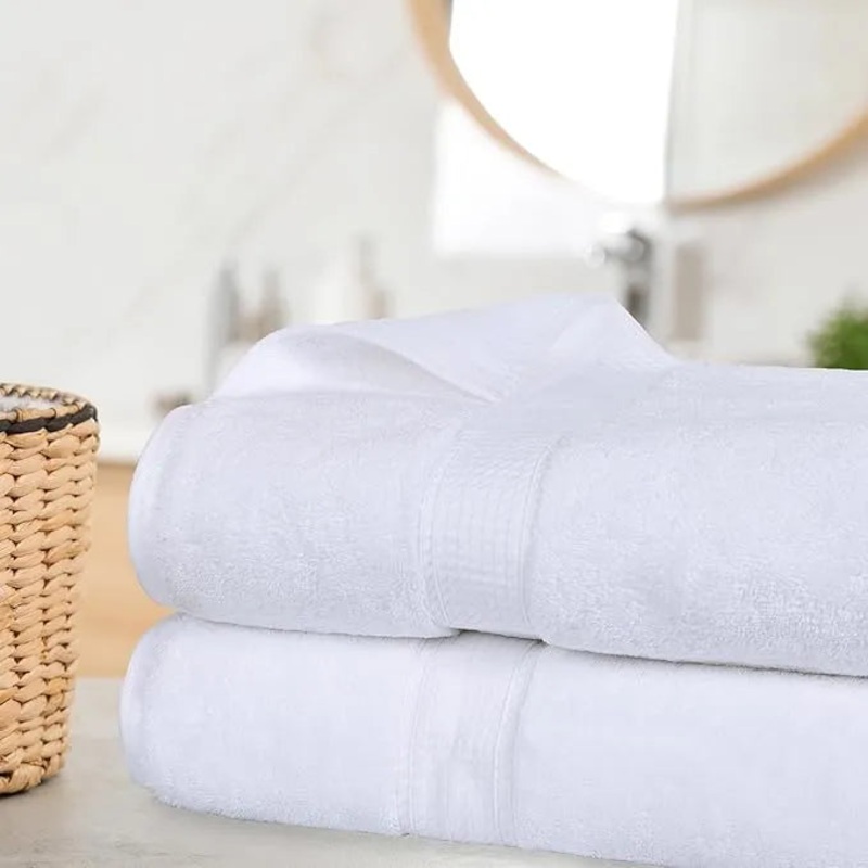 Luxurious Egyptian Cotton Bath Towel Set – Soft White, 35x 70″ (Set of 2)