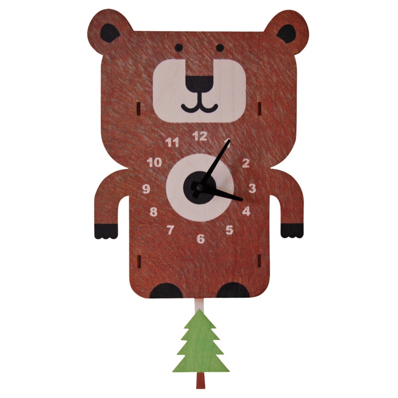 Popclox Bear Pendulum Clock – Wood