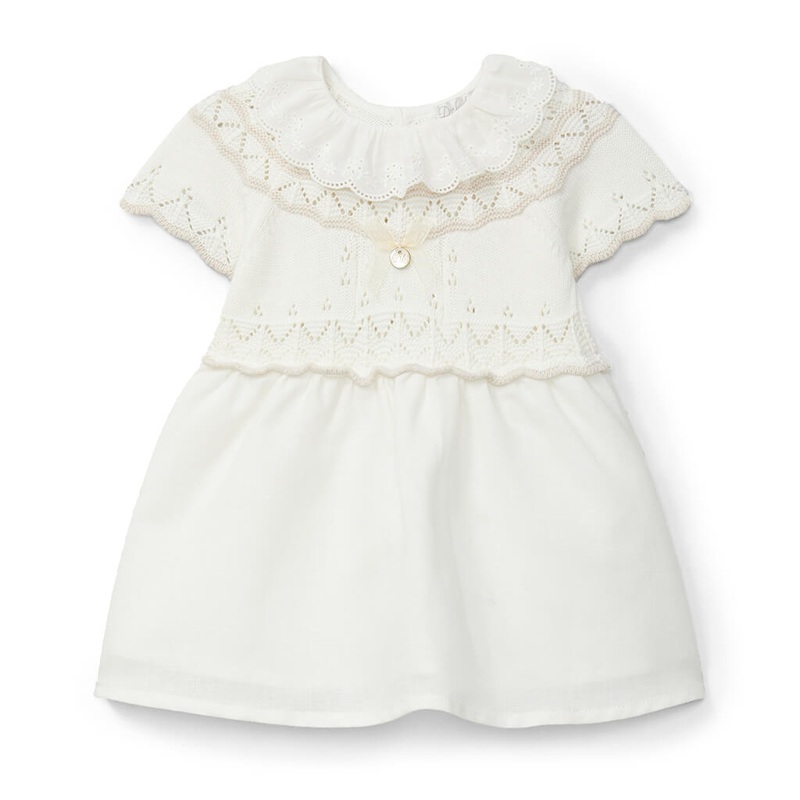 Short sleeve Cream Knitted dress