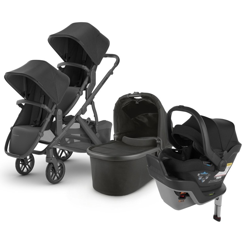 UPPAbaby VISTA V2 Double Stroller + MESA MAX Travel System Bundle with Rumble Seat V2+ – Jake