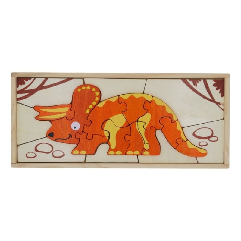 Wooden Dinosaur Skeleton Puzzle – Triceratops