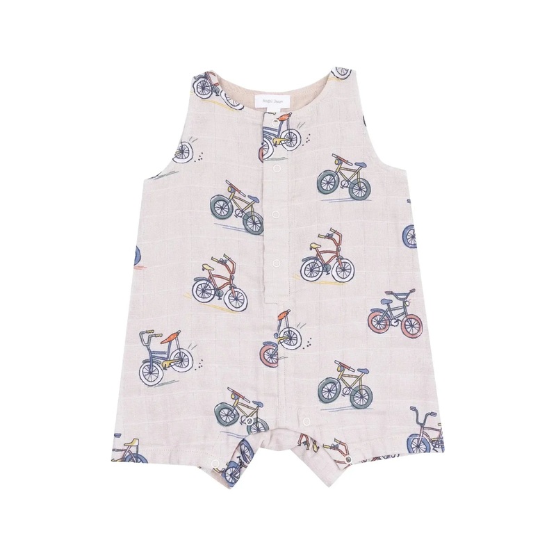 Angel Dear – Organic Sleeveless Shortie Romper – Bikes