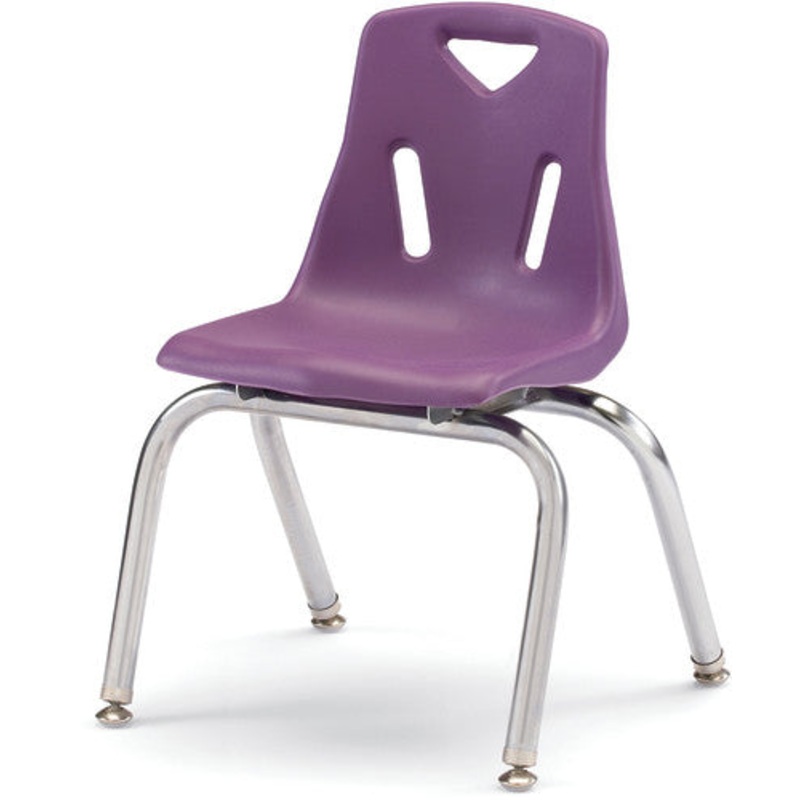 Berries Stacking Chair with Chrome-Plated Legs – 14″ Ht – Purple