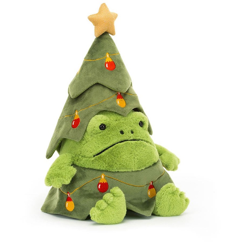 Jellycat Christmas Tree Ricky Rain Frog, 10″