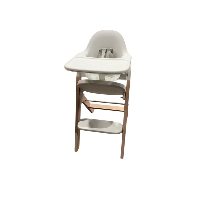Mockingbird High Chair, 2.0, Natural Beech, White