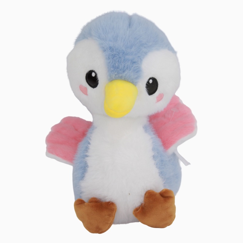Penguin Plush Toy – White/Light Blue