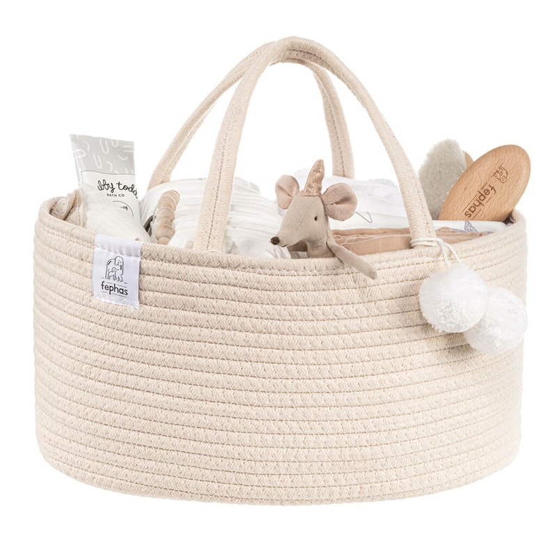 Rope Diaper Caddy Beige