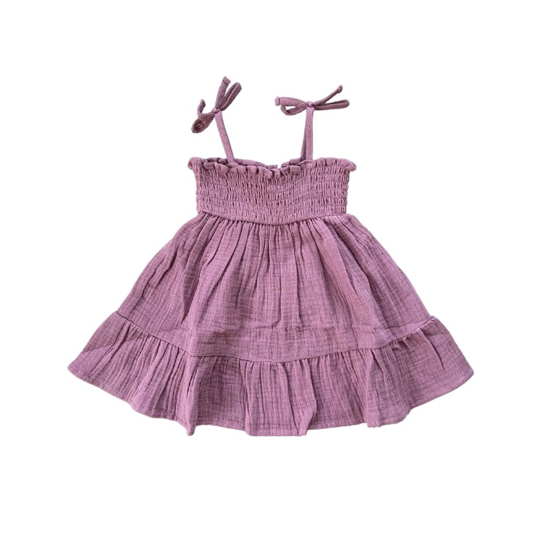 Babysprouts Tiered Mini Dress | Dusty Mauve