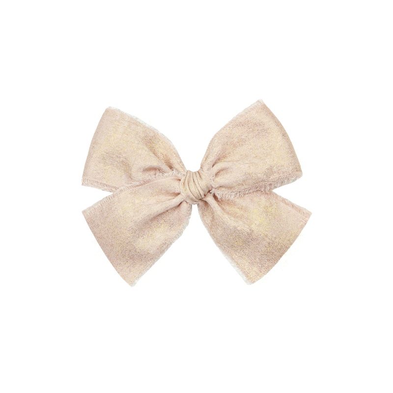 Chiffon Bow – Champagne Shimmer Clip