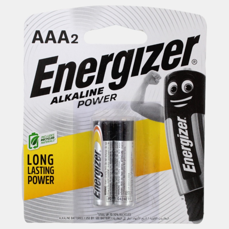 Energizer Power AAA2 Alkaline Batteries – Pack of 1 (1.5V)