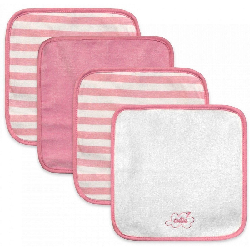 Just Born Washcloths, 4-Pack – Clouds Pink