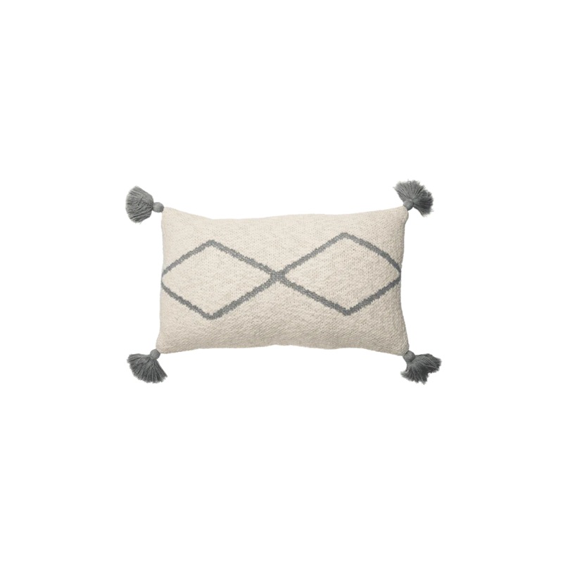 Knitted Cushion Little Oasis Natural-Grey