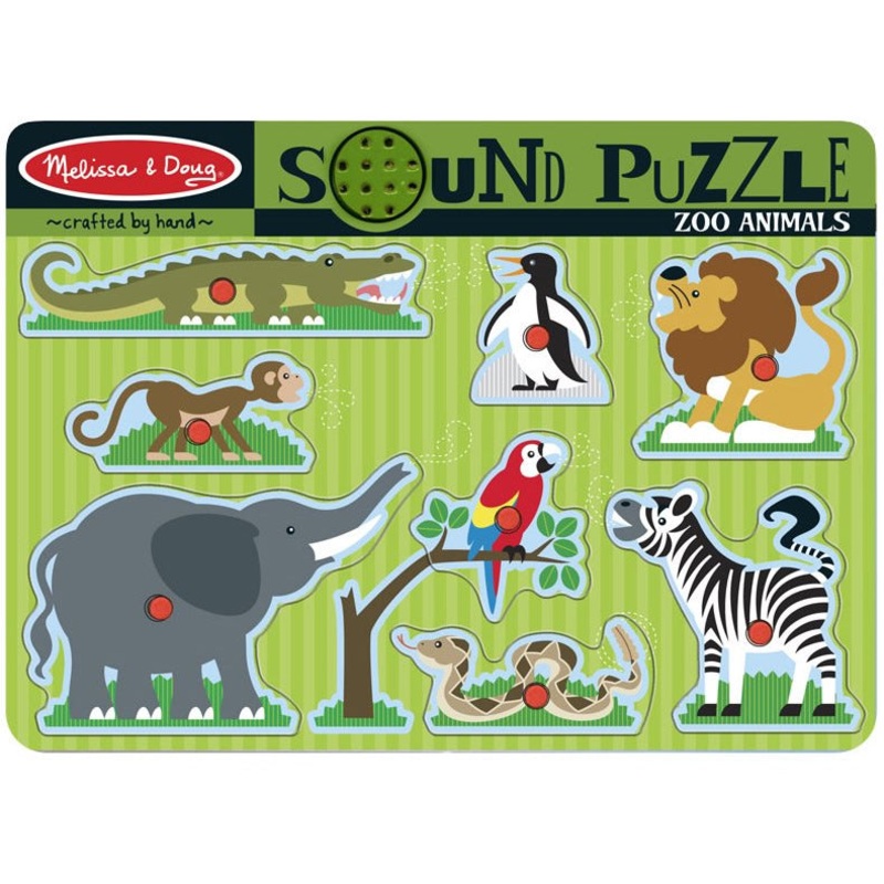 Melissa & Doug Zoo Animals Sound Puzzle, 8pc