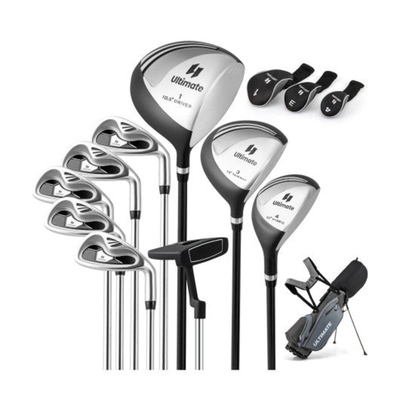 Mens Profile Complete Golf Club Package Set Includes 10 Pieces-Gray