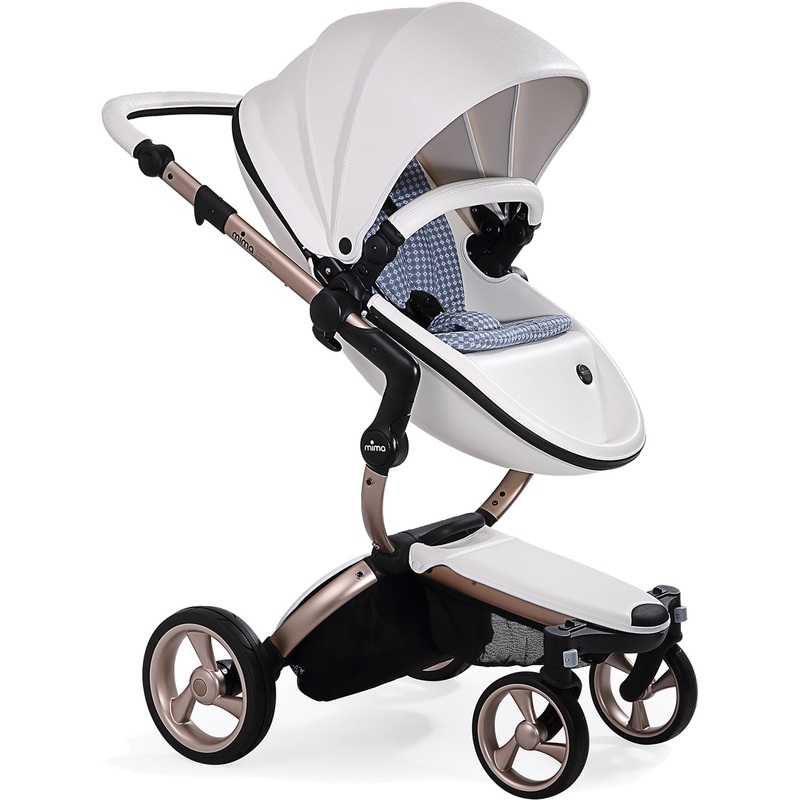 Mima 2019 Xari Complete Stroller, Rose Gold – Snow White / Retro Blue