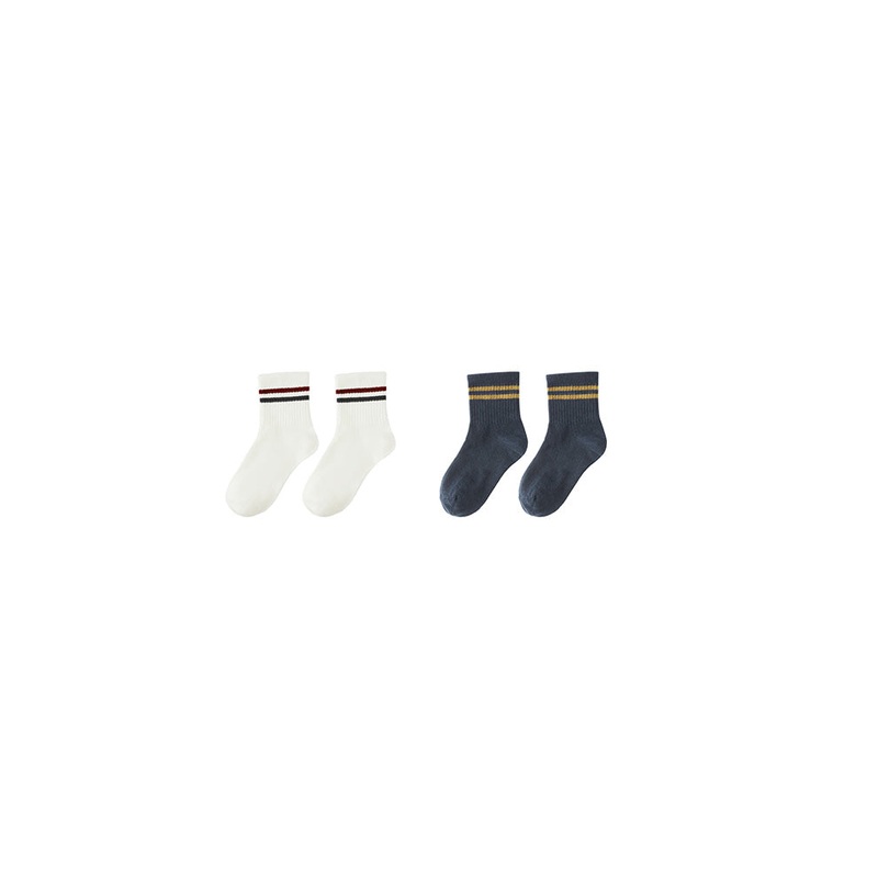 Stripe Socks – 2-pack – Ivory + Navy