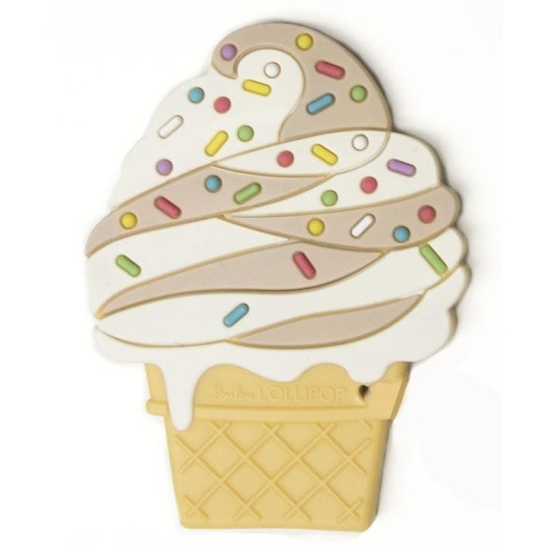 Loulou Lollipop Silicone Teether – Ice Cream/Chocolate Swirl