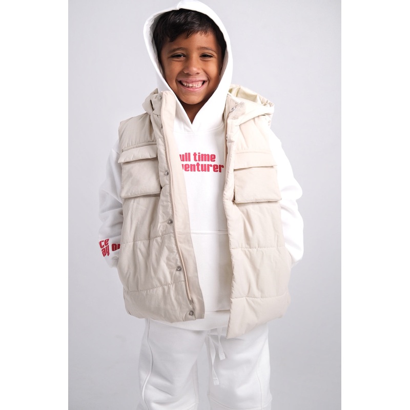 Unisex Beige Puffer Vest
