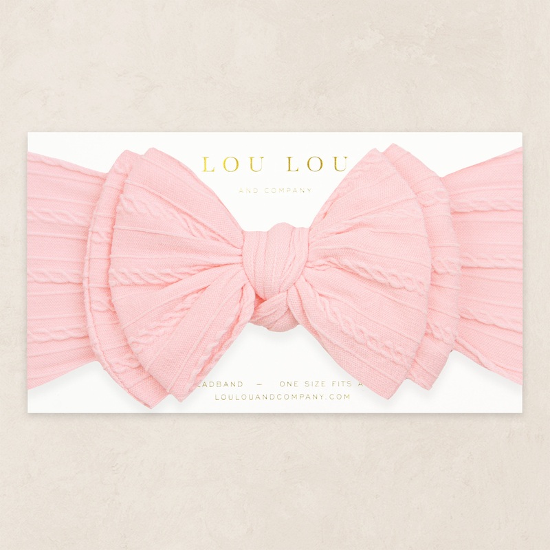 Cable Knit Headband – Baby Pink